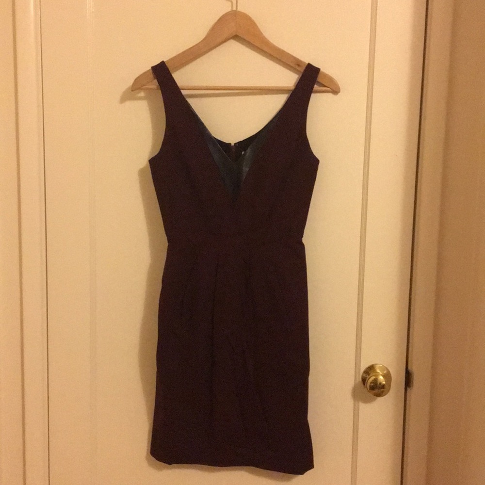 Burgundy Rebecca Minkoff dress, leather detailing